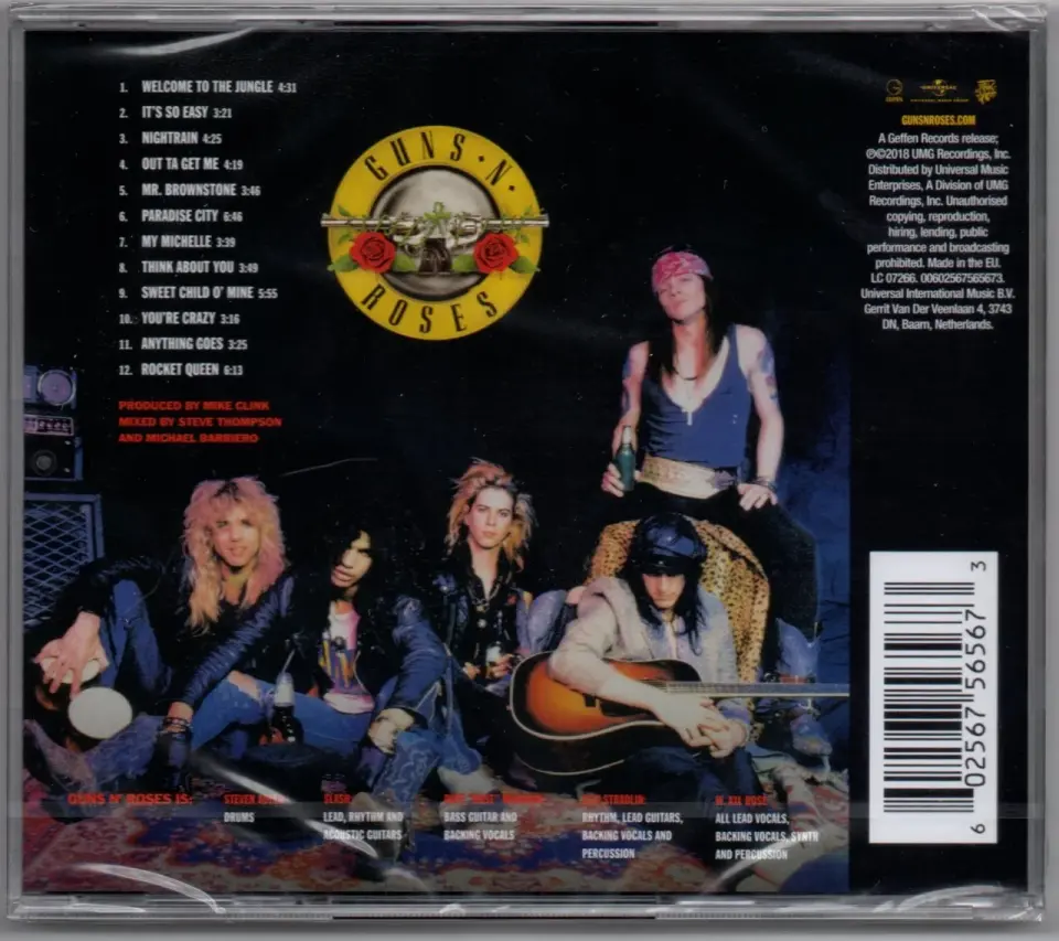 GUNS N' ROSES - APPETITE FOR DESTRUCTION (1987) - CD REMASTERED 2018 REISSUE JEWEL CASE AMBALAJINDA SIFIR