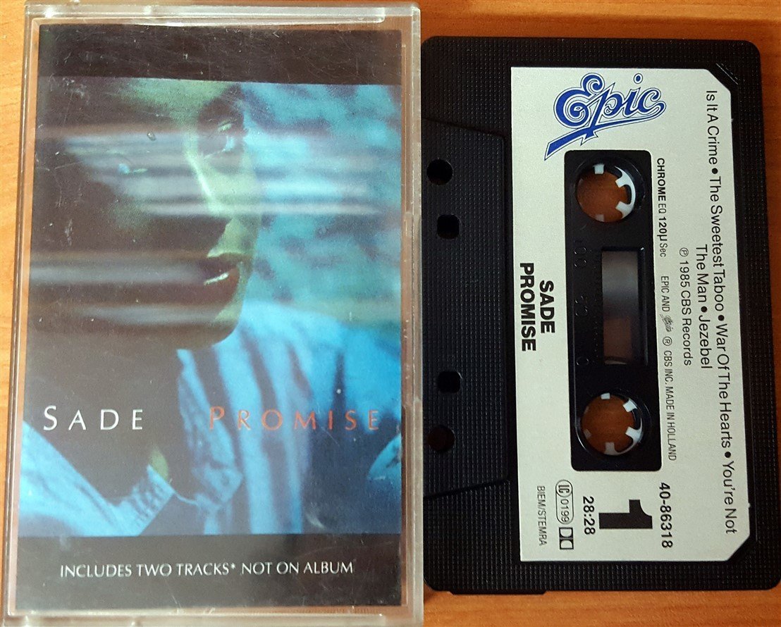 SADE - PROMISE CASSETTE MADE IN HOLLAND ''USED'' PAPER LABEL