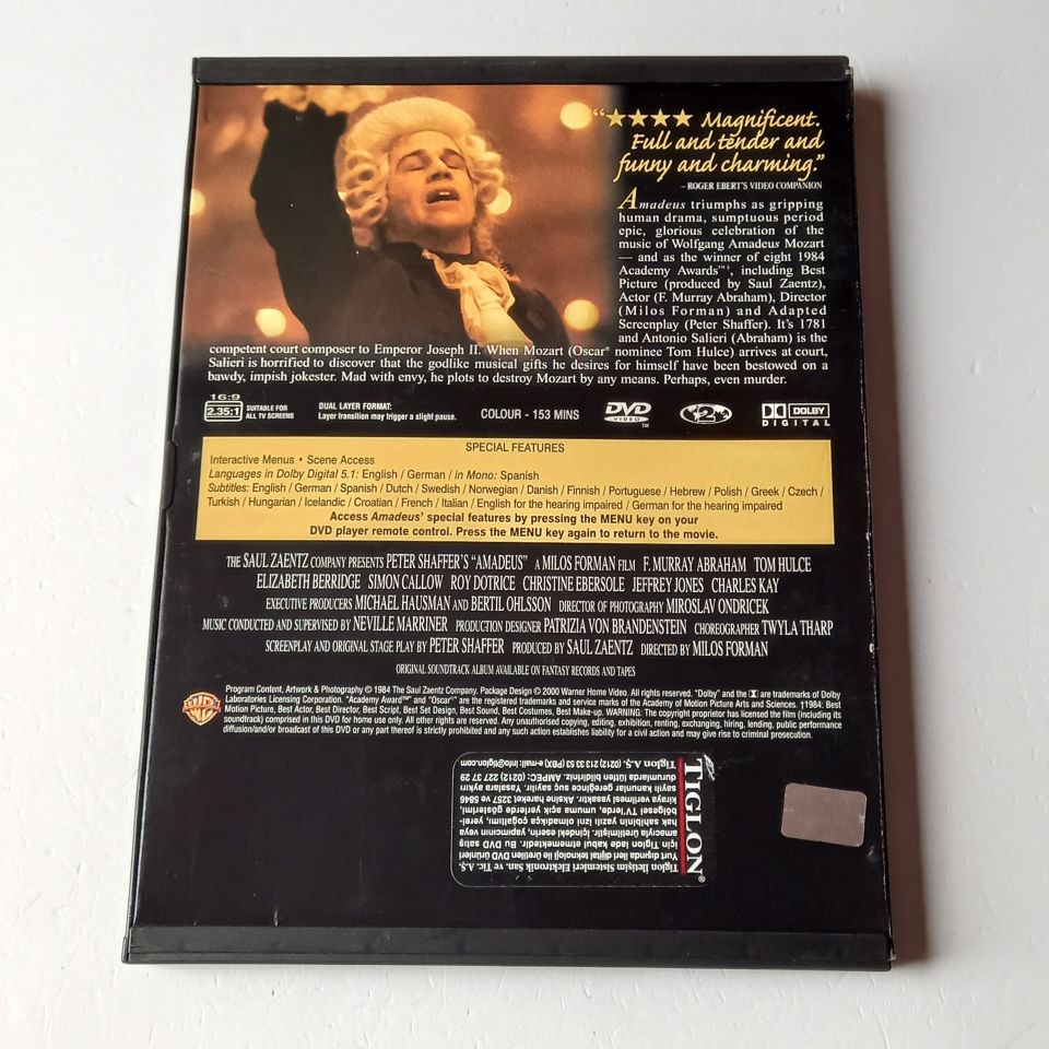 AMADEUS - F. MURRAY ABRAHAM, TOM HULCE - YÖN.: MILOS FORMAN - DVD SNAPCASE 2.EL