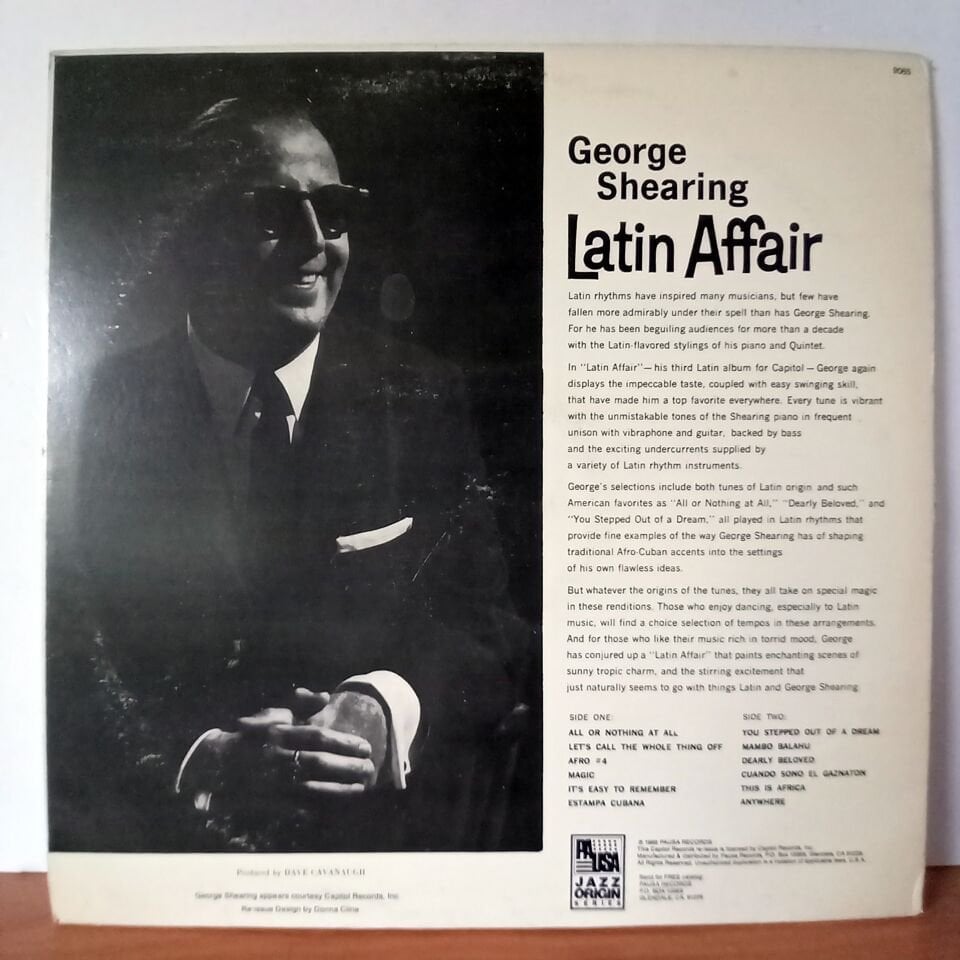THE GEORGE SHEARING QUINTET – LATIN AFFAIR (1986) - LP 2.EL PLAK