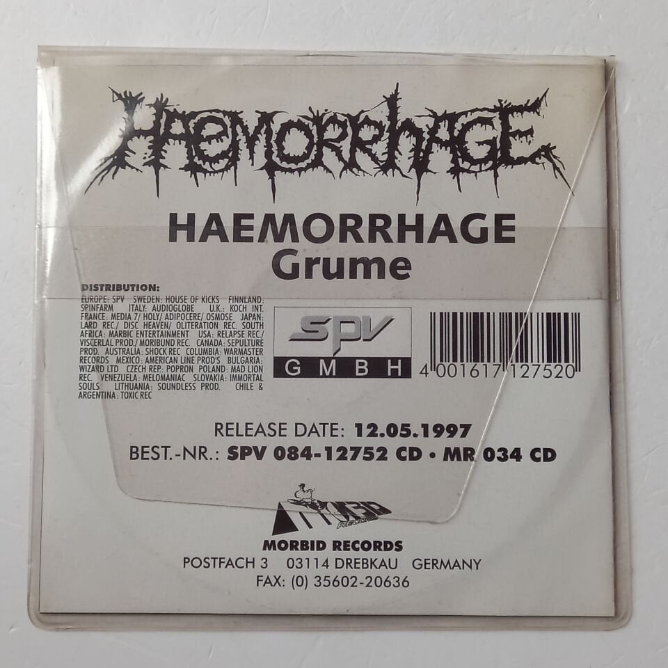 HAEMORRHAGE – GRUME (1997) - PROMO CD 2.EL