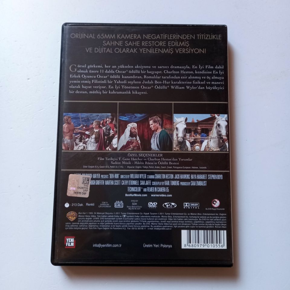 BEN-HUR - İKİ DİSKLİ ÖZEL VERSİYON - CHARLTON HESTON, JACK HAWKINS, YÖN.: WILLIAM WYLER - 2 X DVD 2.EL