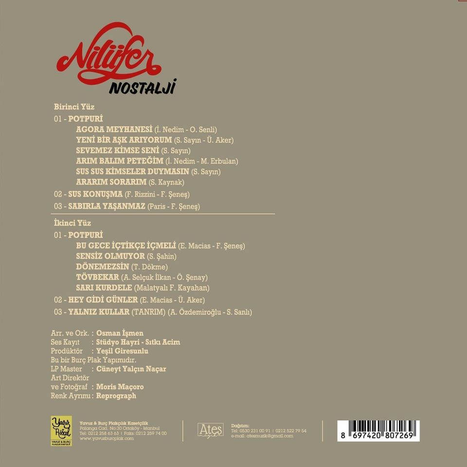 NİLÜFER - NOSTALJİ (1993) - LP 2025 BASIM SIFIR PLAK