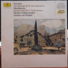 SCHUBERT: SYMPHONY NO.8, MENDELSSOHN: SYMPHONY NO.4 BERLINER PHILHARMONIKER, HERBERT VON KARAJAN - PLAK 2.EL