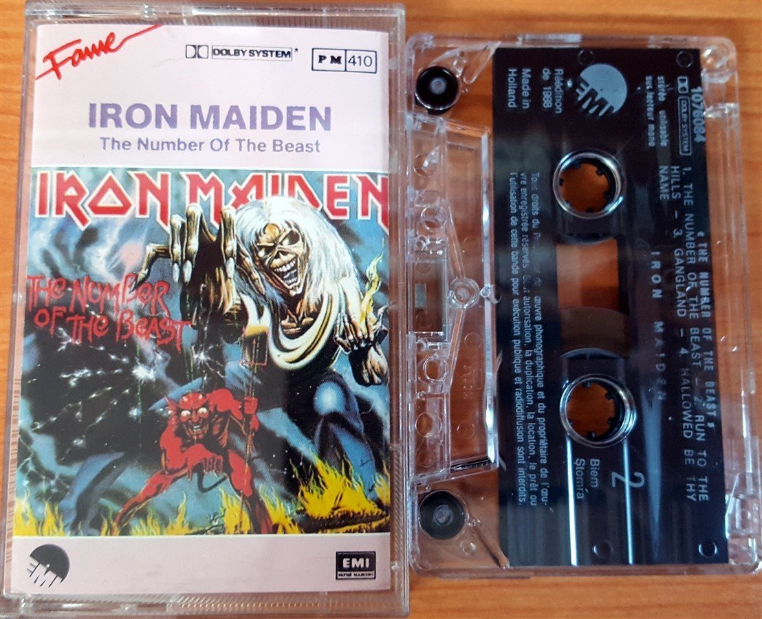 IRON MAIDEN - THE NUMBER OF THE BEAST CASSETTE MADE IN HOLLAND ''USED''