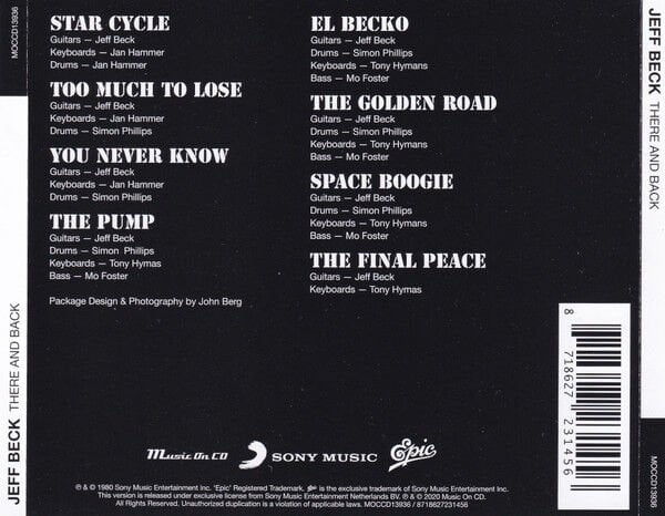 JEFF BECK – THERE & BACK (1980) - CD 2020 REISSUE AMBALAJINDA SIFIR