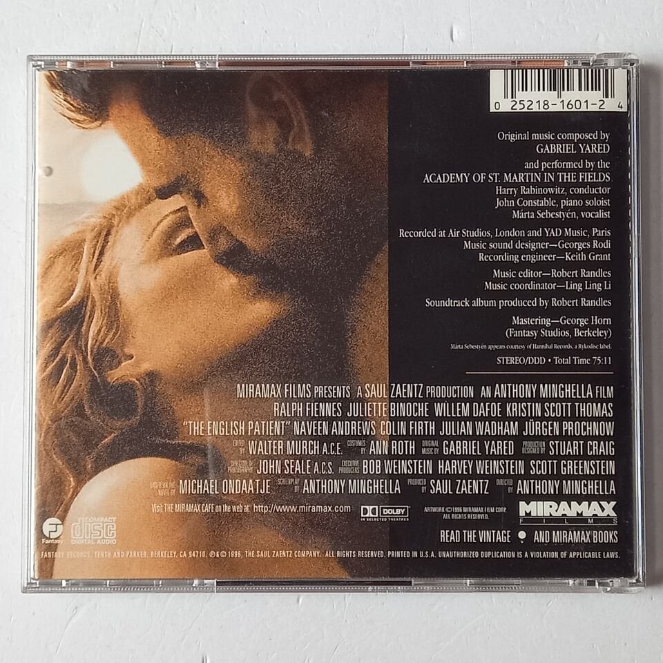 THE ENGLISH PATIENT / ORIGINAL SOUNDTRACK RECORDING - ACADEMY OF ST. MARTIN IN THE FIELDS, GABRIEL YARED (1996) - CD 2.EL