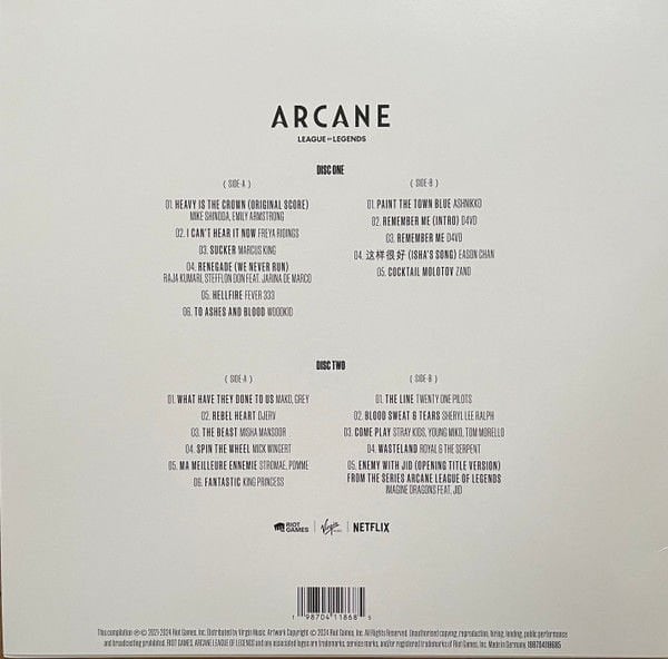 ARCANE / LEAGUE OF LEGENDS - SEASON TWO SOUNDTRACK (2024) - 2LP SIFIR PLAK