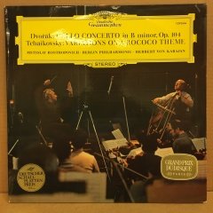DVORAK CELLO CONCERTO TCHAIKOVSKY VARIATIONS ROCOCO ROSTROPOVICH KARAJAN DG 2.EL PLAK