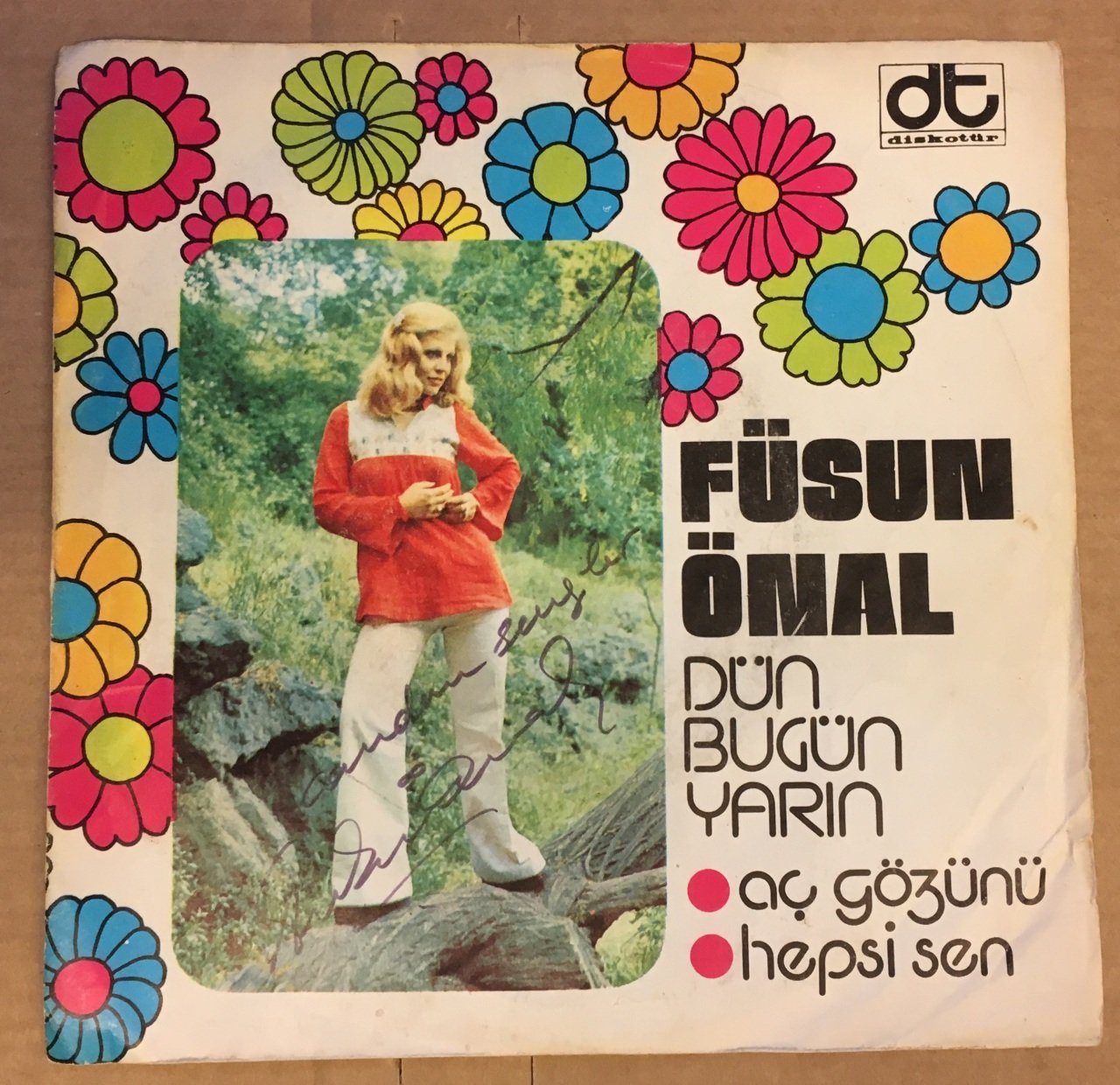 FÜSUN ÖNAL İMZALI AÇ GÖZÜNÜ 45LİK KAPAĞI DİKKAT SADECE KAPAKTIR