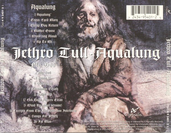 JETHRO TULL – AQUALUNG (1971) - CD REISSUE REMASTERED AMBALAJINDA SIFIR