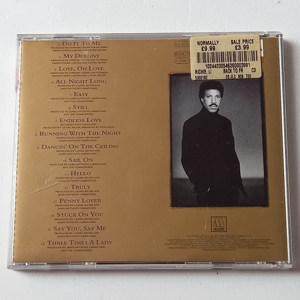 LIONEL RICHIE – BACK TO FRONT (1992) - CD 2.EL