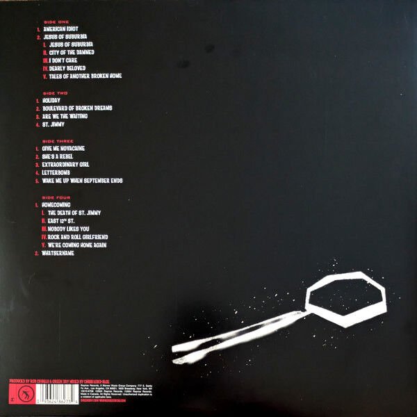 GREEN DAY - AMERICAN IDIOT (2004) - 2xLP 2025 RED & BLACK SPLATTER COLOURED EDITION SIFIR PLAK