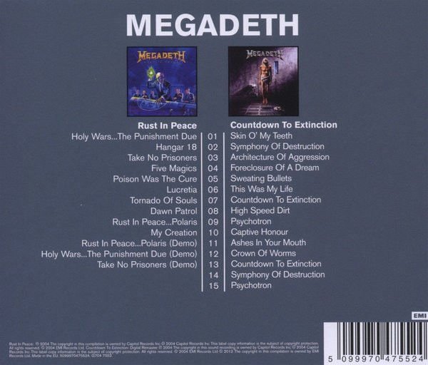 MEGADETH - RUST IN PEACE / COUNTDOWN TO EXTINCTION (2004) - 2CD SIFIR