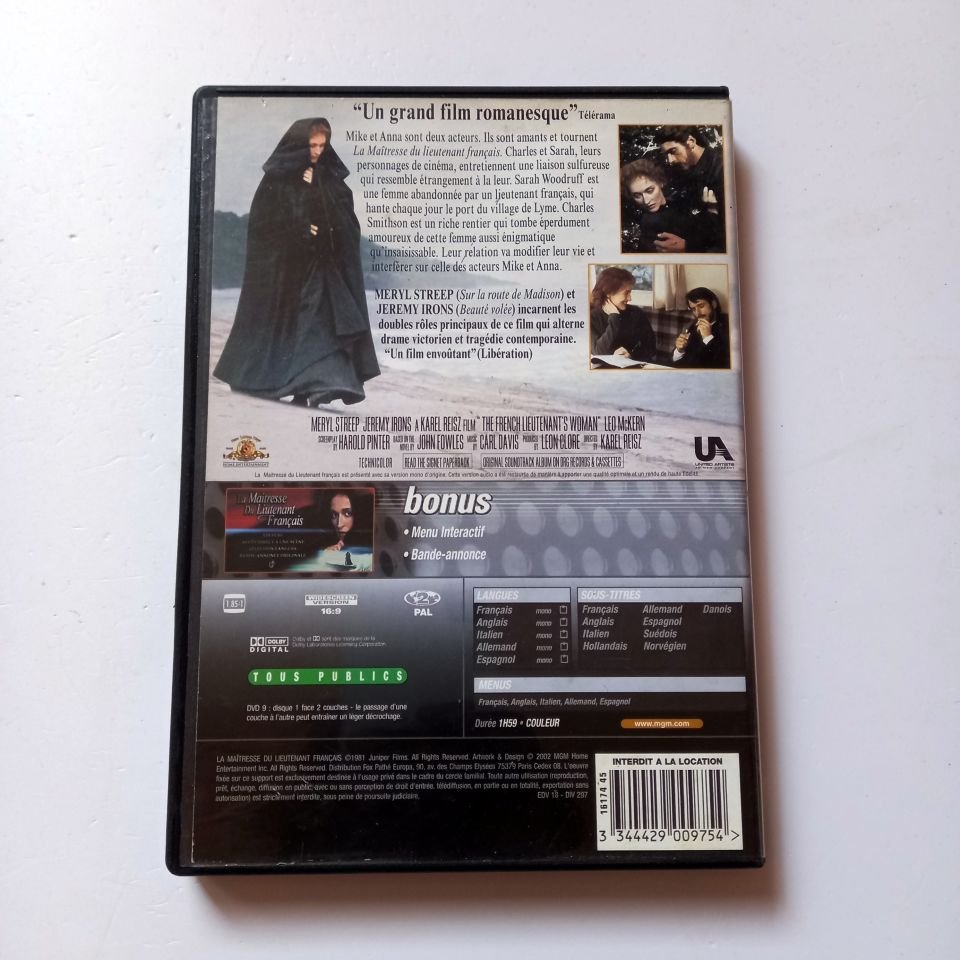 LA MAITRESSE DU LIEUTENANT FRANÇAIS - THE FRENCH LIEUTENANT\'S WOMAN - MERYL STREEP, JEREMY IRONS - DVD 2.EL TR ALTYAZI YOKTUR