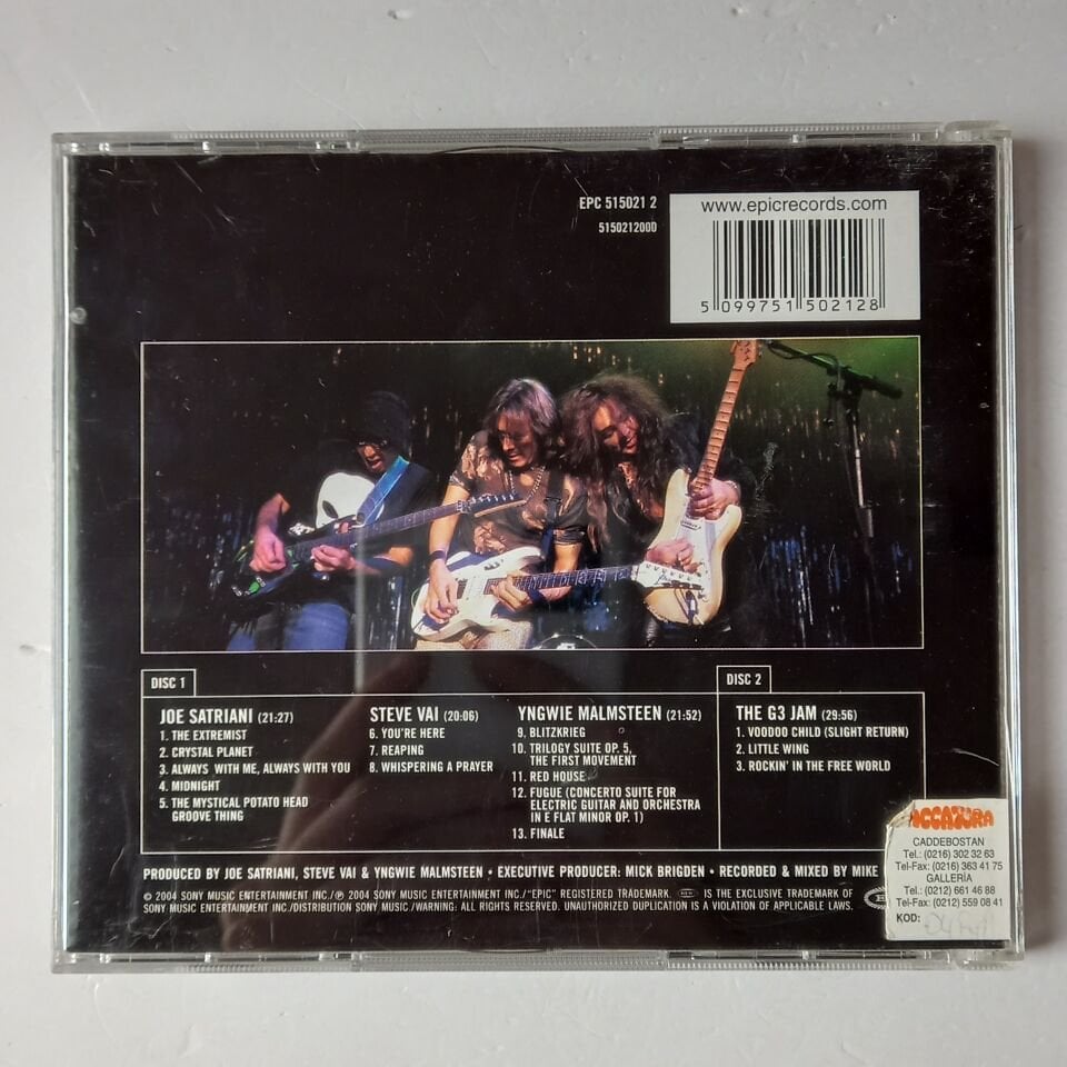 JOE SATRIANI / STEVE VAI / YNGWIE MALMSTEEN – G3 LIVE: ROCKIN\' IN THE FREE WORLD (2004) - 2CD 2.EL