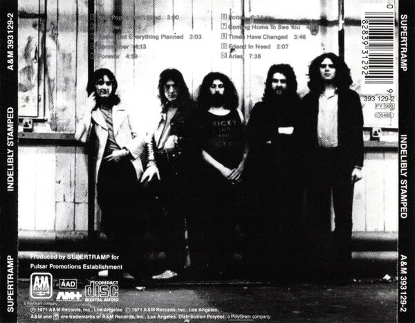 SUPERTRAMP - INDELIBLY STAMPED (1971) - CD REMASTERED REISSUE SIFIR