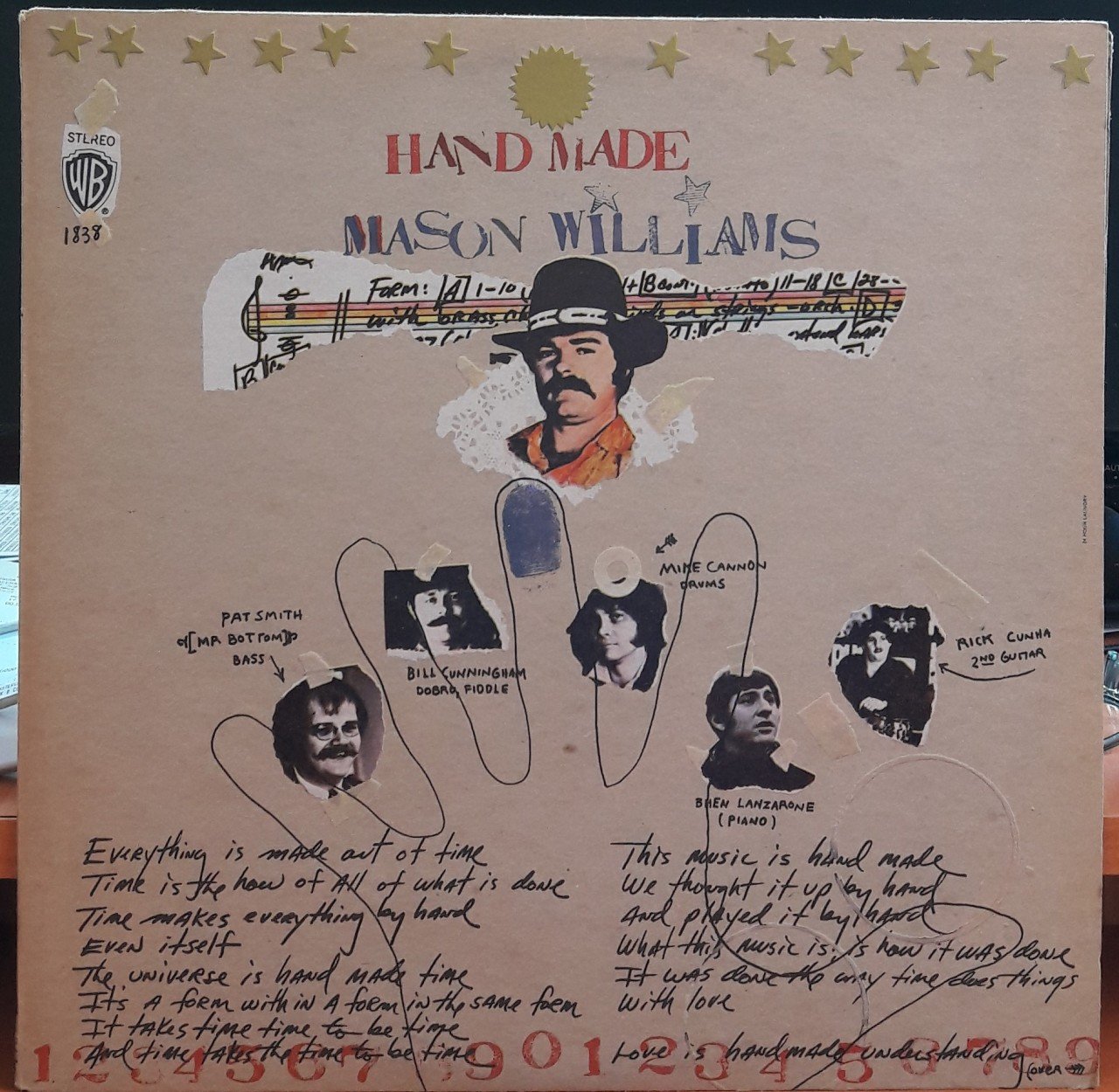 MASON WILLIAMS - HAND MADE (1970) - PLAK 2.EL