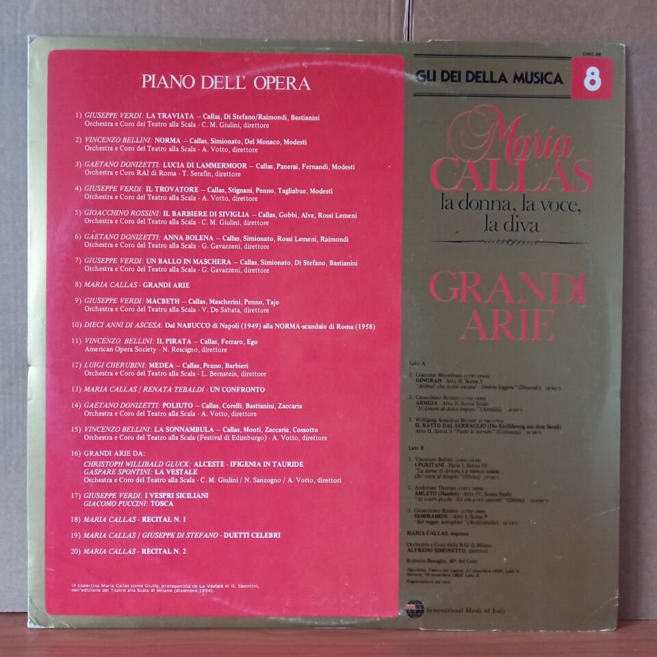 MARIA CALLAS – GRANDI ARIE / MEYERBEER, ROSSINI, MOZART, BELLINI, THOMAS (1981) - LP 2.EL PLAK