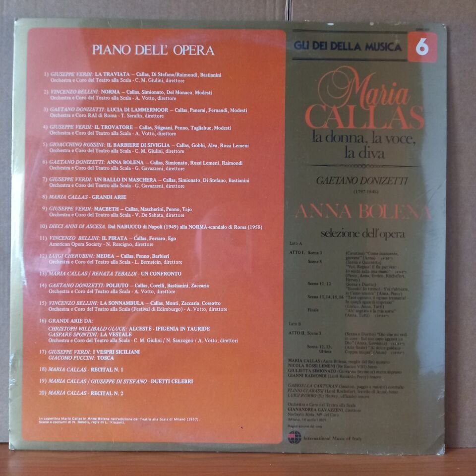 MARIA CALLAS – ANNA BOLENA / DONIZETTI, GIANANDREA GAVAZZENI (1981) - LP DÖNEM BASKISI SIFIR PLAK