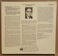 HUGO WEISGALL - 2 SONG CYCLES / GOLDEN PEACOCK & TRANSLATIONS TO TEXTS BY WOMEN POETS/ JUDITH RASKIN / MOREY RITT - LP 2.EL PLAK