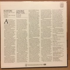 HAYDN SYMPHONY NO 94 & 104 ANDRE PREVIN 2.EL PLAK