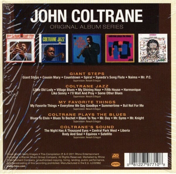 JOHN COLTRANE – ORIGINAL ALBUM SERIES / GIANT STEPS, COLTRANE JAZZ, MY FAVORITE THINGS, COLTRANE PLAYS THE BLUES, COLTRANE'S SOUND (2011) - 5CD BOX SET AMBALAJINDA SIFIR