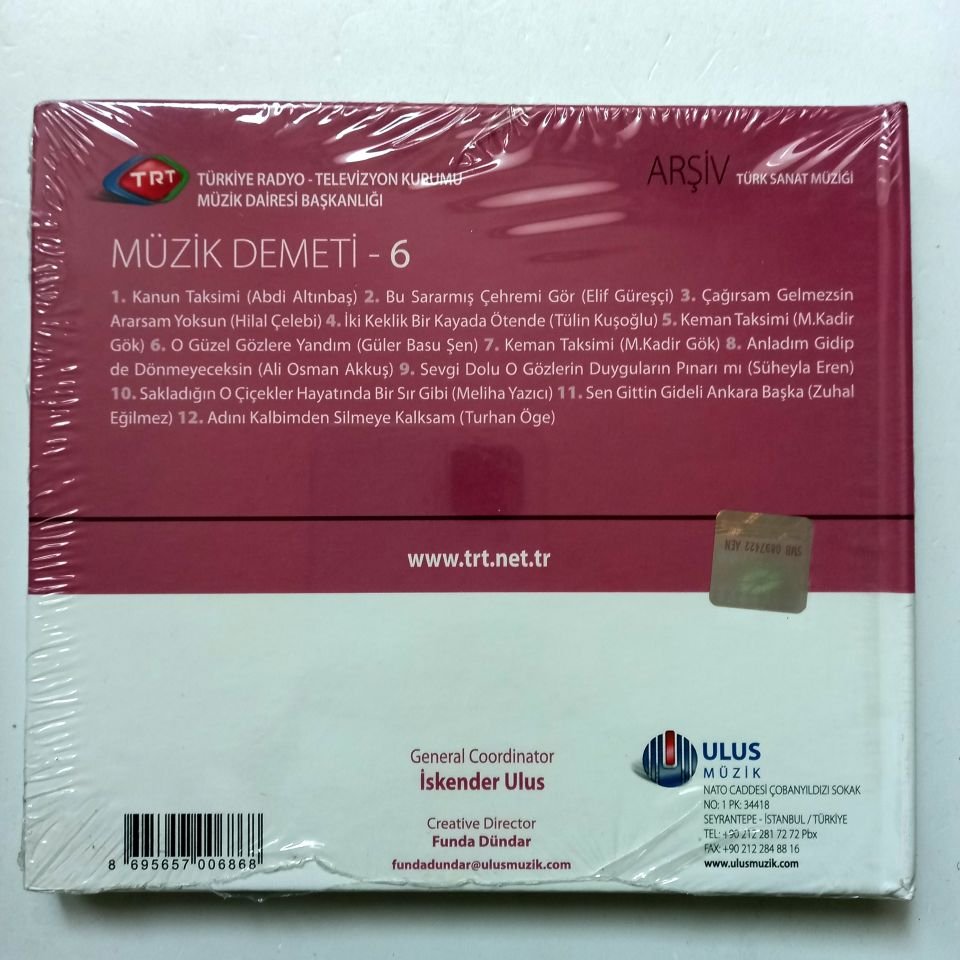 MÜZİK DEMETİ-6 / TÜRK SANAT MÜZİĞİ / TRT ARŞİV SERİSİ 129 - CD SIFIR