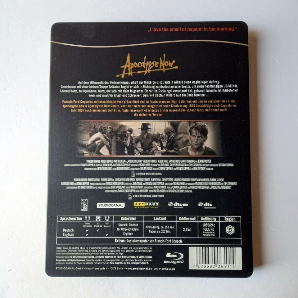 APOCALYPSE NOW - MARLON BRANDO, ROBERT DUVALL, MARTIN SHEEN - YÖN.: FRANCIS FORD COPPOLA - BLU-RAY 4K STEELBOOK METAL KUTU 2.EL TÜRKÇE ALTYAZI YOKTUR
