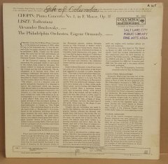 CHOPIN / LISZT - CONCERTO NO 1 / TODTENTANZ / EUGENE ORMANDY / ALEXANDER BRAILOWSKY - LP 2.EL PLAK