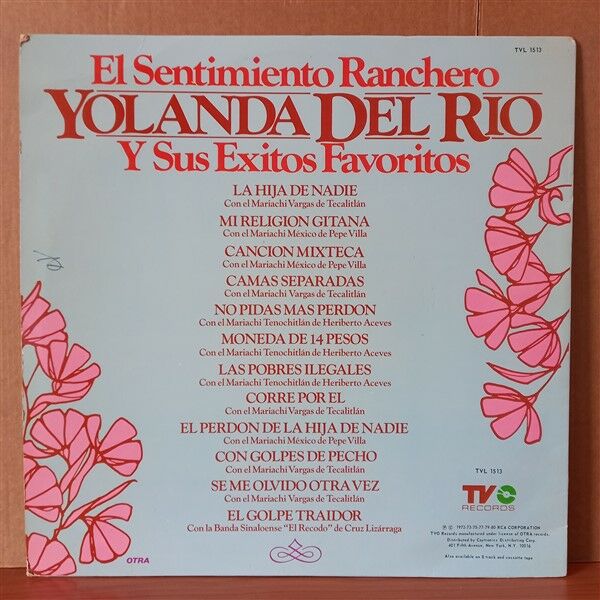 YOLANDA DEL RIO – EL SENTIMIENTO RANCHERO - LP 2.EL PLAK