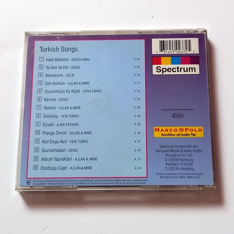 TURKISH SONGS - SEZEN AKSU, DDENİZ, ÇELİK, AJLAN & MİNE, ... - CD  2.EL