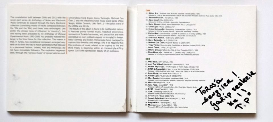 AN ANTHOLOGY OF TURKISH EXPERIMENTAL MUSIC 1961-2014 (2016) - 2CD İSME İMZALI 2.EL