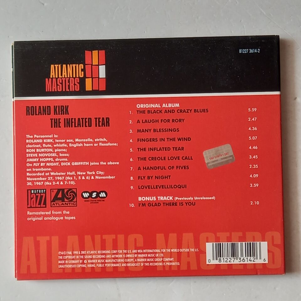 ROLAND KIRK – THE INFLATED TEAR (1968) - CD DIGIPAK 2002 REMASTERED REISSUE 2.EL