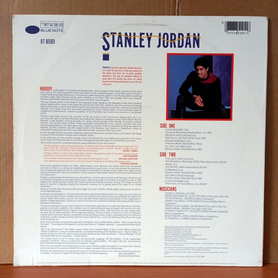 STANLEY JORDAN – MAGIC TOUCH (1985) - LP 2.EL PLAK