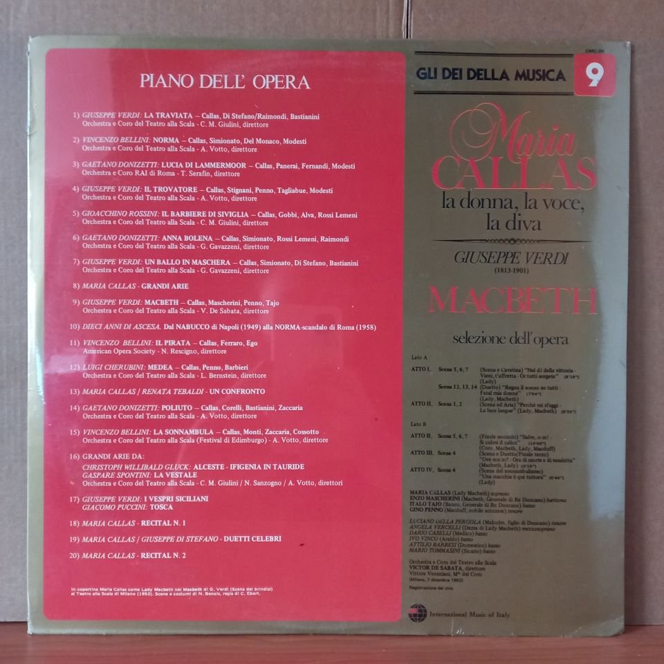MARIA CALLAS – MACBETH: SELEZIONE DELL'OPERA / VERDI (1981) - LP DÖNEM BASKISI SIFIR PLAK