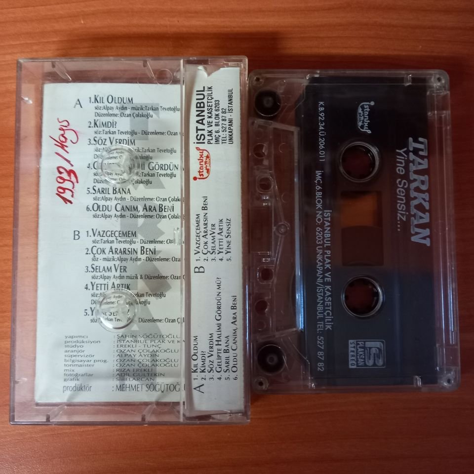 TARKAN - YİNE SENSİZ... (1992) - KASET 2.EL