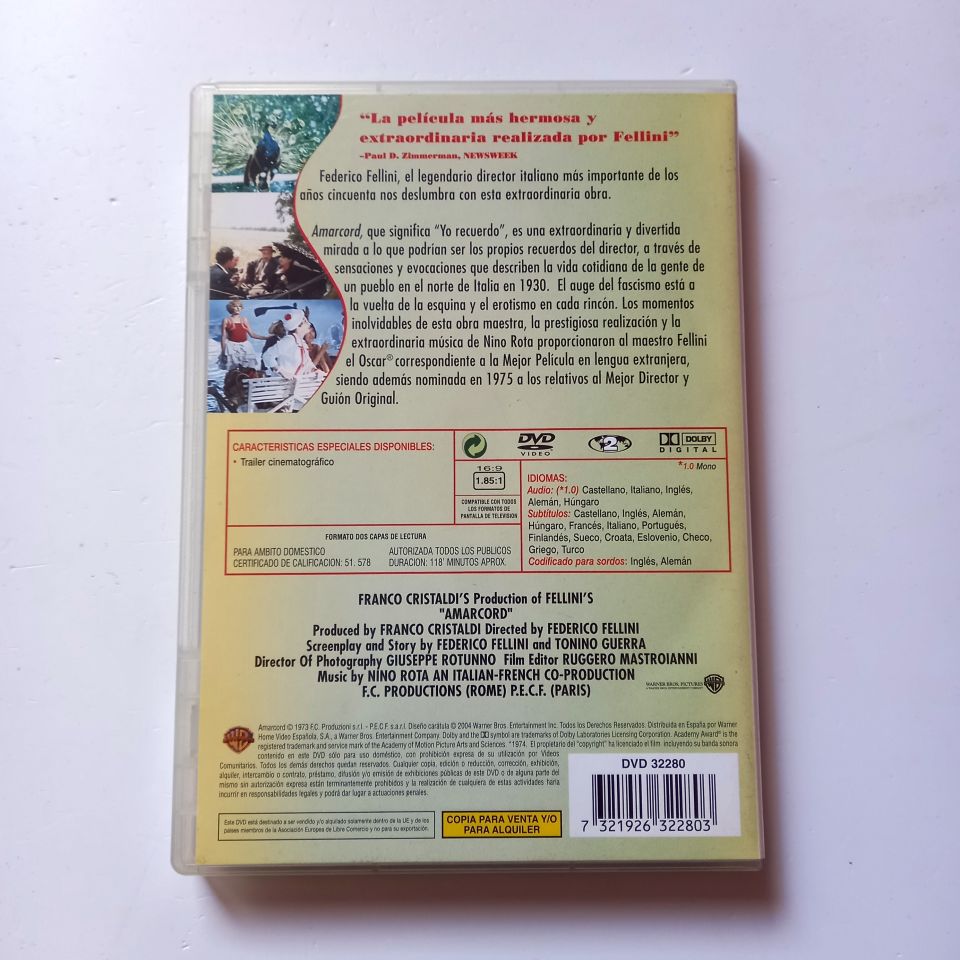 AMARCORD - MAGALI NOEL, BRUNO ZANIN, YÖN.: FEDEREICO FELLINI - DVD 2.EL