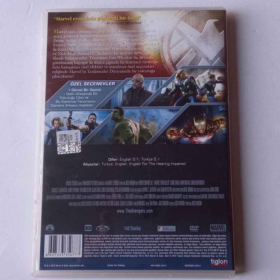 YENİLMEZLER - MARVEL\'S AVENGERS - DVD 2.EL