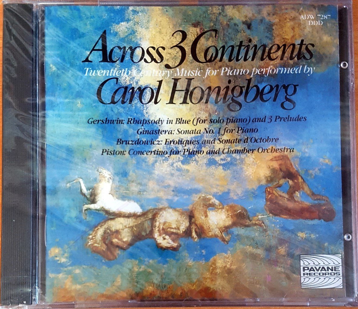 CAROL HONIGBERG - ACROSS 3 CONTINENTS / TWENTIETH CENTURY MUSIC FOR PIANO / GERSHWIN, GINASTERA, BRUZDOWICZ, PISTON (1993) PAVANE RECORDS CD SIFIR