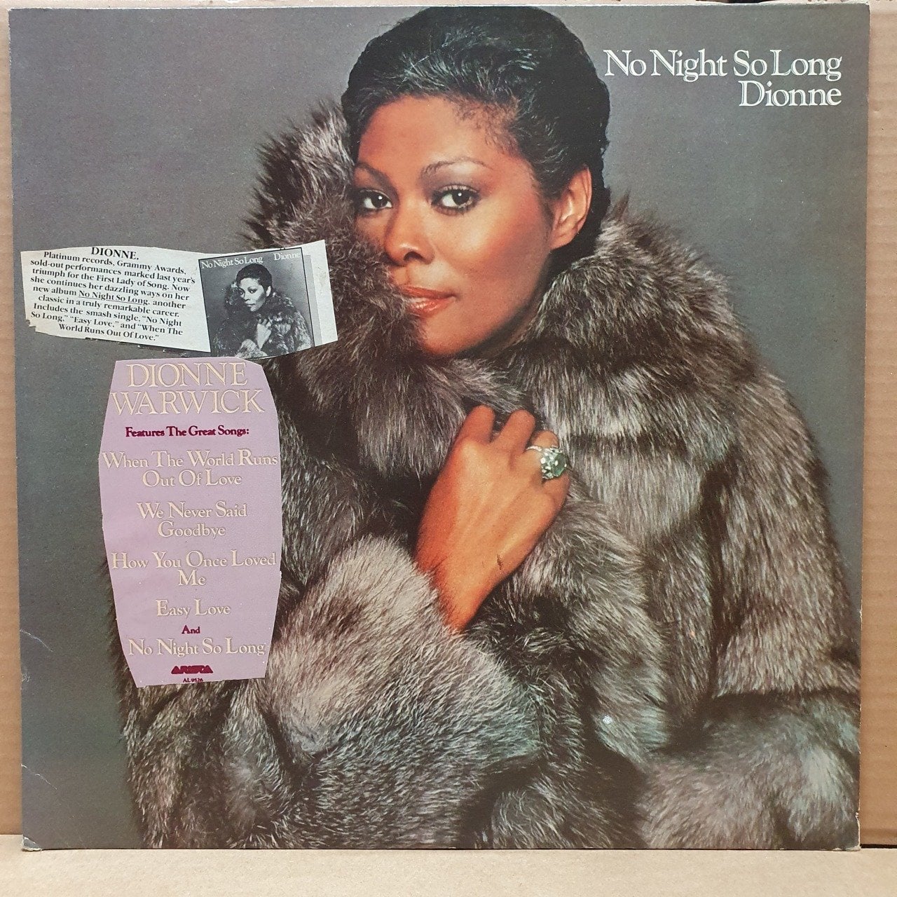 DIONNE WARWICK - NO NIGHT SO LONG (1980) - LP 2.EL PLAK