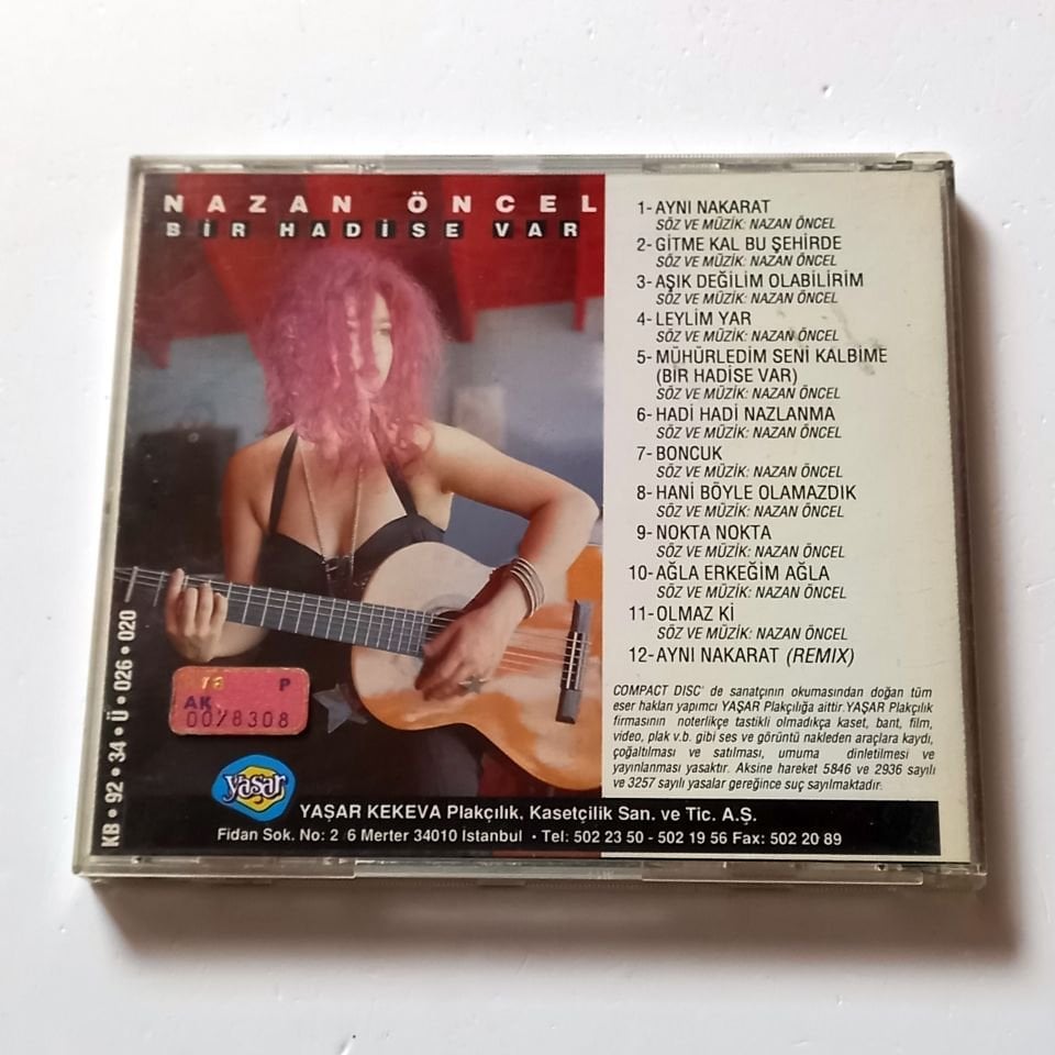 NAZAN ÖNCEL - BİR HADİSE VAR - CD YAŞAR KEKEVA 2.EL