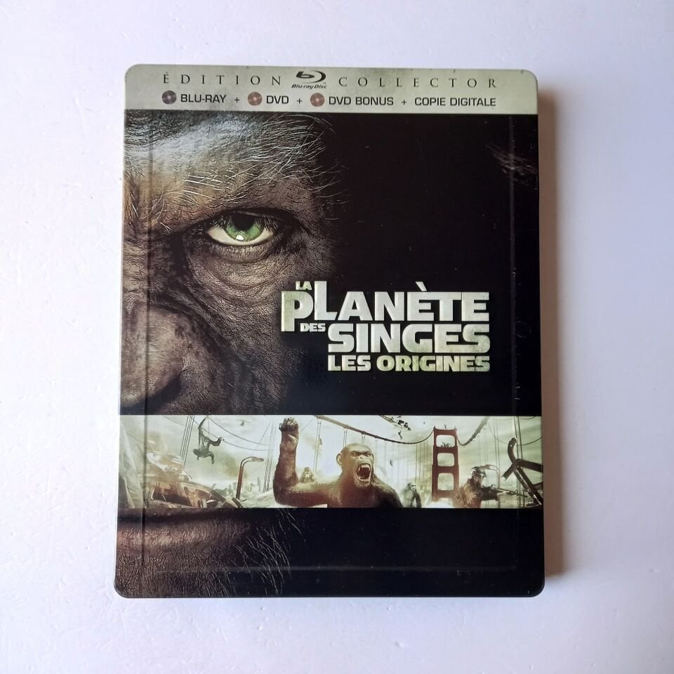 LA PLANETE DES SINGES: LES ORIGINES / RISE OF THE PLANET OF THE APES - JAMES FRANCO, ANDY SERKIS, FREIDA PINTO - YÖN.: RUPERT WYATT - BLU-RAY + DVD STEELBOOK METAL KUTU 2.EL