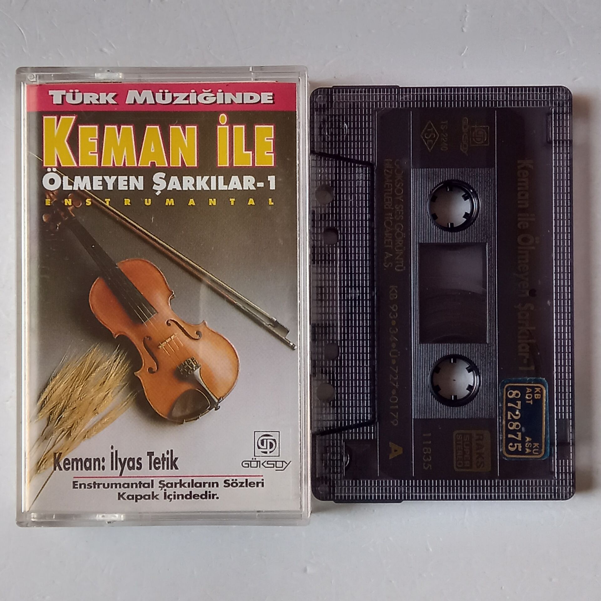 TÜRK MÜZİĞİNDE KEMAN İLE ÖLMEYEN ŞARKILAR 1 - İLYAS TETİK (1993) - KASET 2.EL