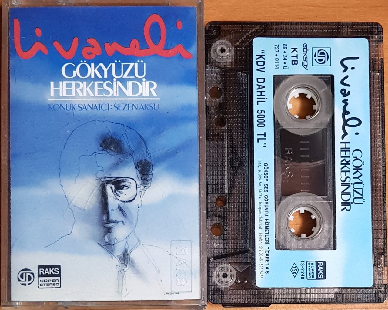 ZÜLFÜ LİVANELİ - GÖKYÜZÜ HERKESİNDİR (1989) GÖKSOY KASET 2.EL