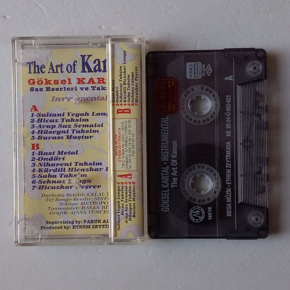 THE ART OF KANUN / SAZ ESERLERİ VE TAKSİMLER INSTRUMENTAL - GÖKSEL KARTAL (1995) - KASET 2.EL