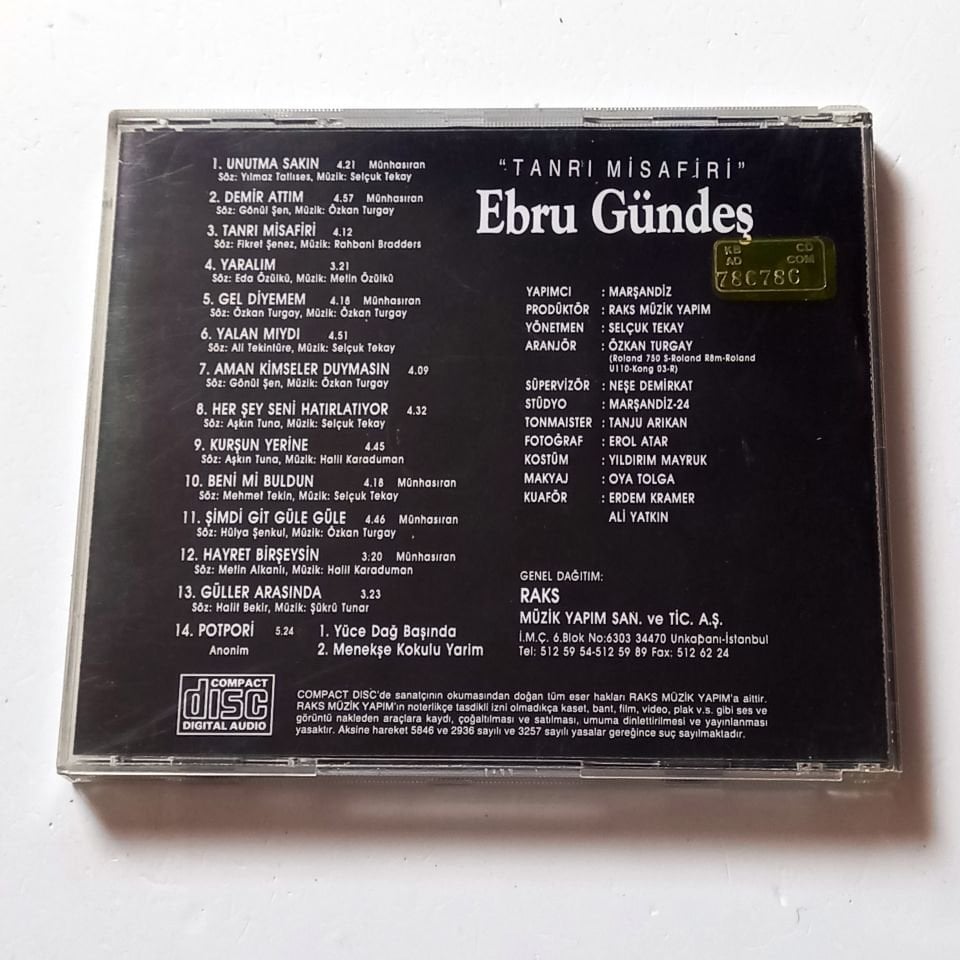 EBRU GÜNDEŞ - TANRI MİSAFİRİ - CD RAKS MÜZİK 2.EL