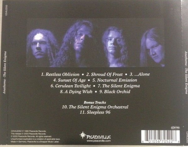 ANATHEMA – THE SILENT ENIGMA (1995) - CD SIFIR