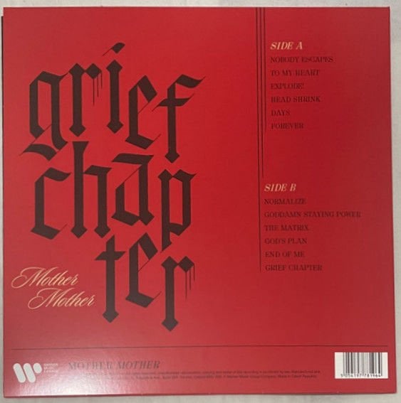 MOTHER MOTHER - GRIEF CHAPTER (2024) - LP ALTERNATIVE/INDIE ROCK BLACK VINYL SIFIR PLAK
