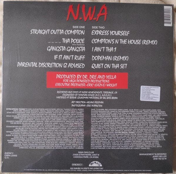N.W.A - STRAIGHT OUTTA COMPTON (1988) - LP 180GR 2020 EDITION SIFIR PLAK